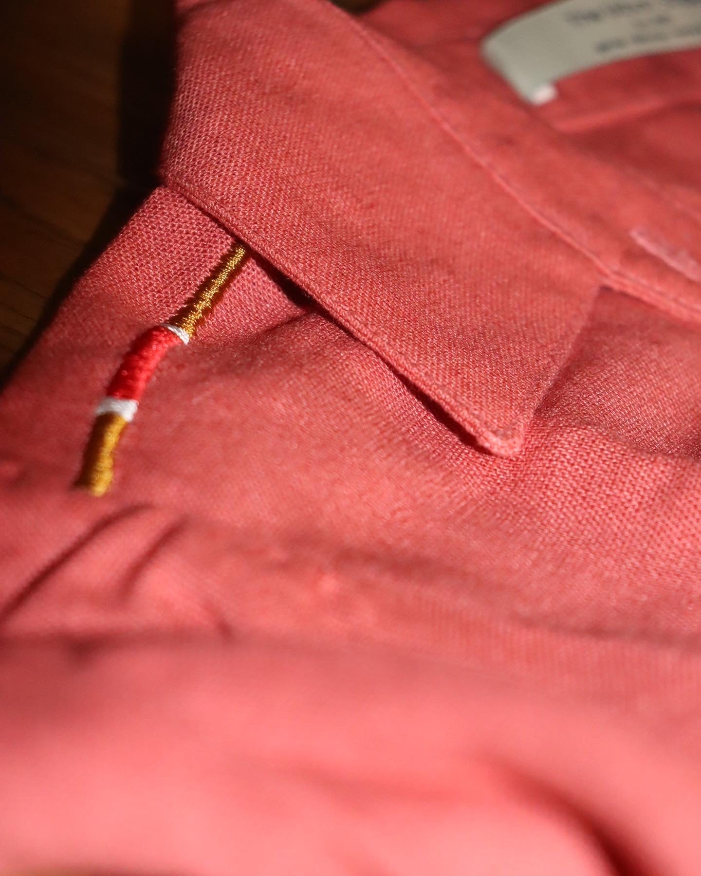 “5 Bars” Equestrian Button-down shirt (pink salmon)
