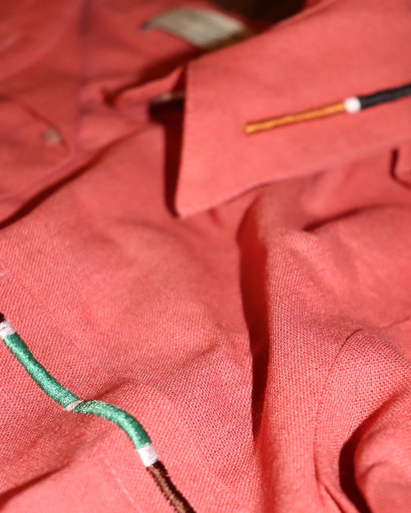 “5 Bars” Equestrian Button-down shirt (pink salmon)