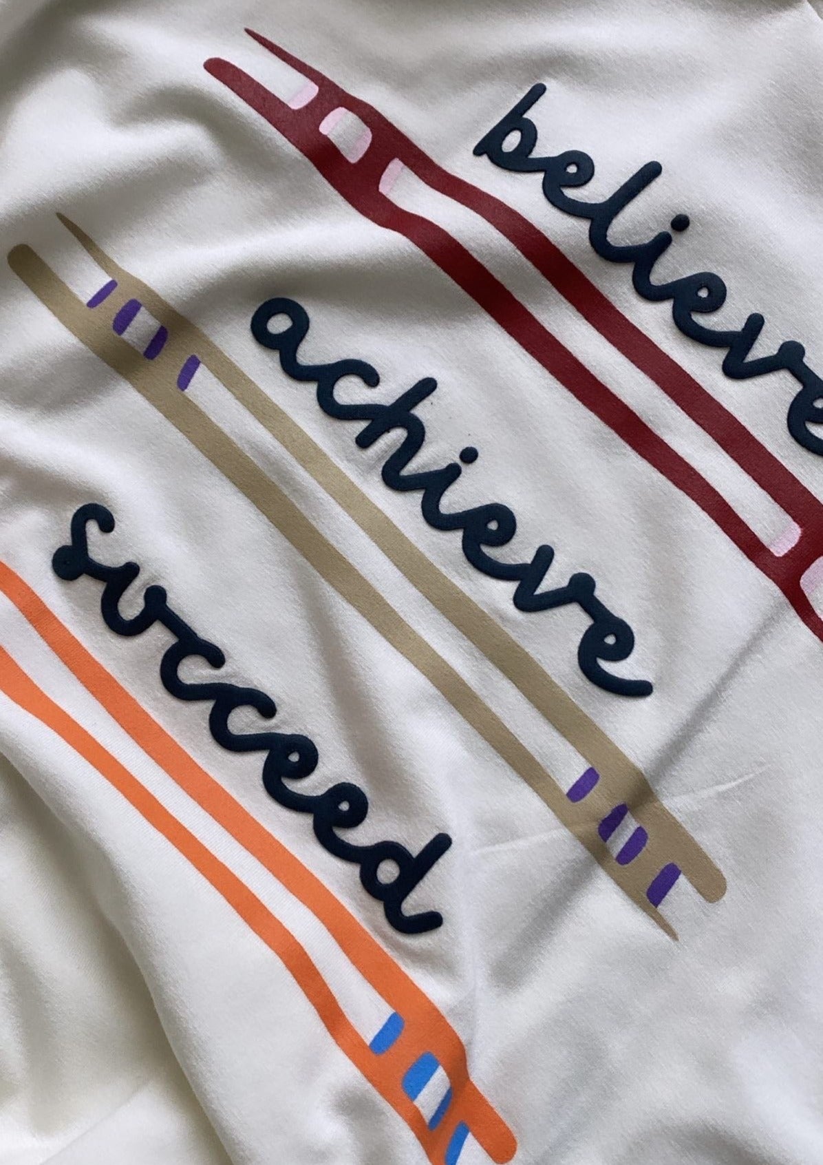 "Believe Achieve Succeed" T-Shirt (off-white)
