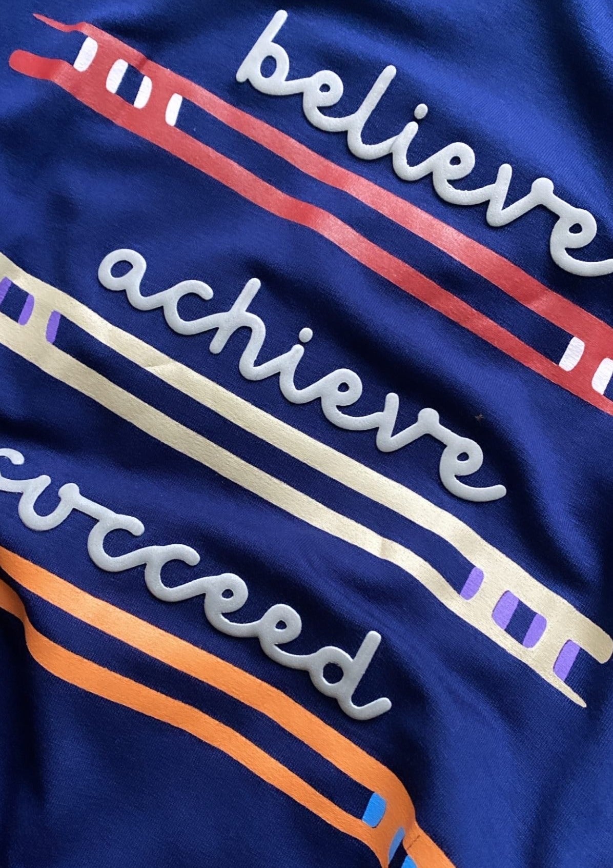 "Believe Achieve Succeed" T-Shirt (navy)