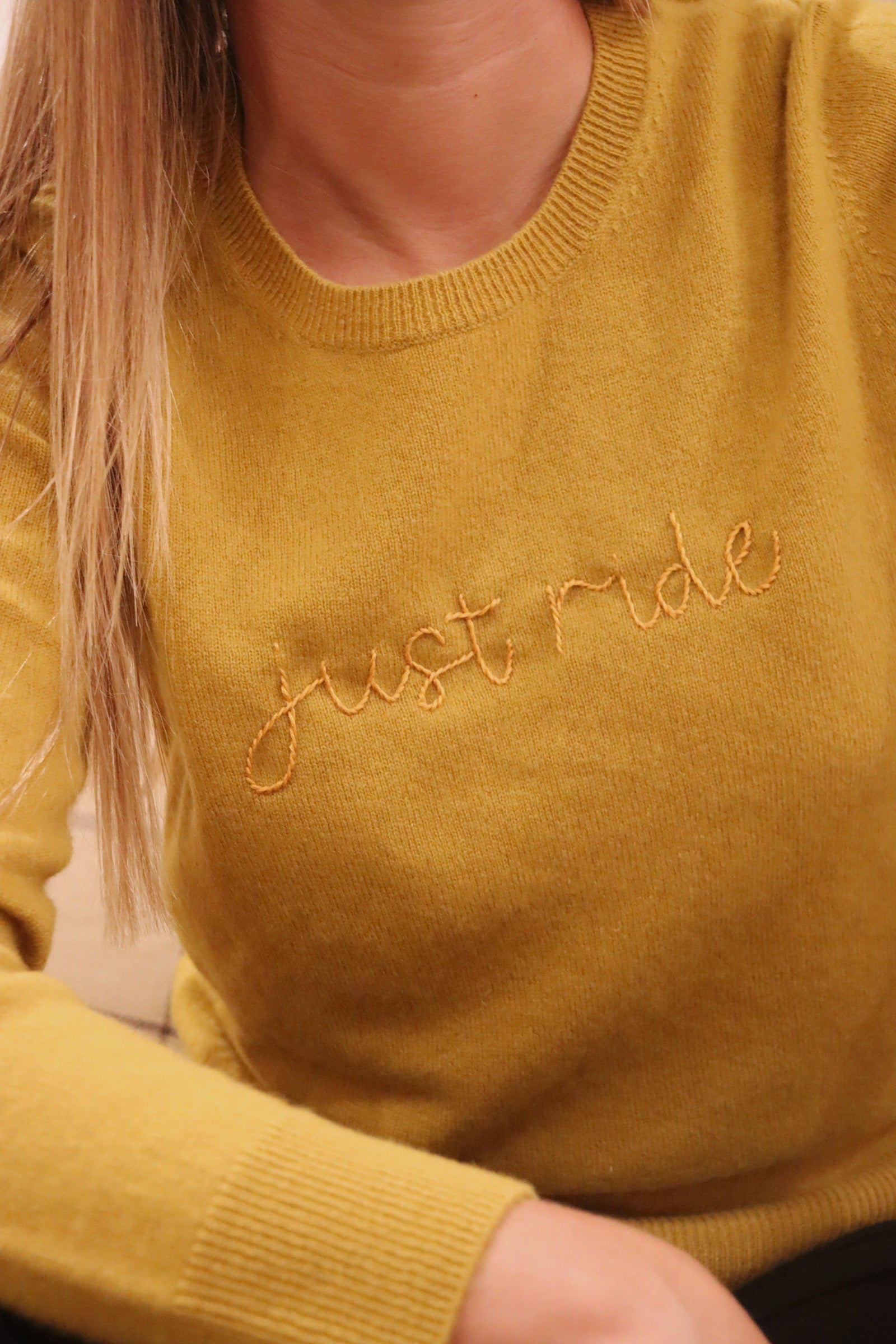 "Just Ride" Cashmere Sweater (mustard)