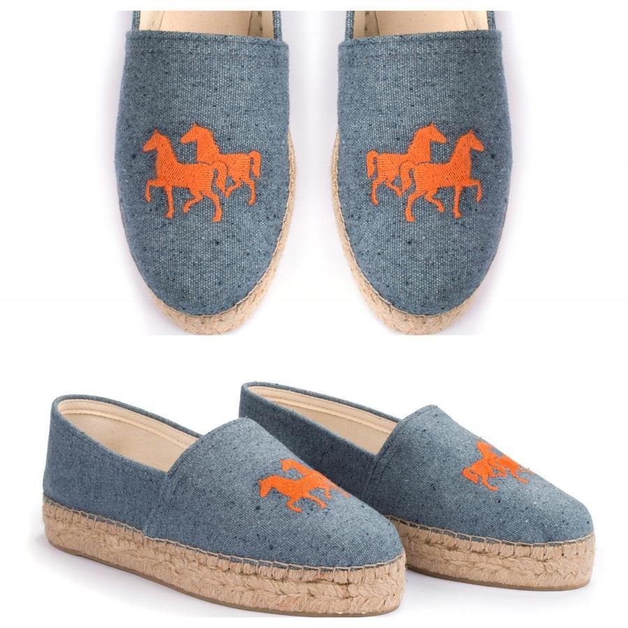Chambray with orange horses - The Urban Strides 